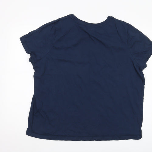 Disney Women’s 2XL Blue T-Shirt with Cartoon Design