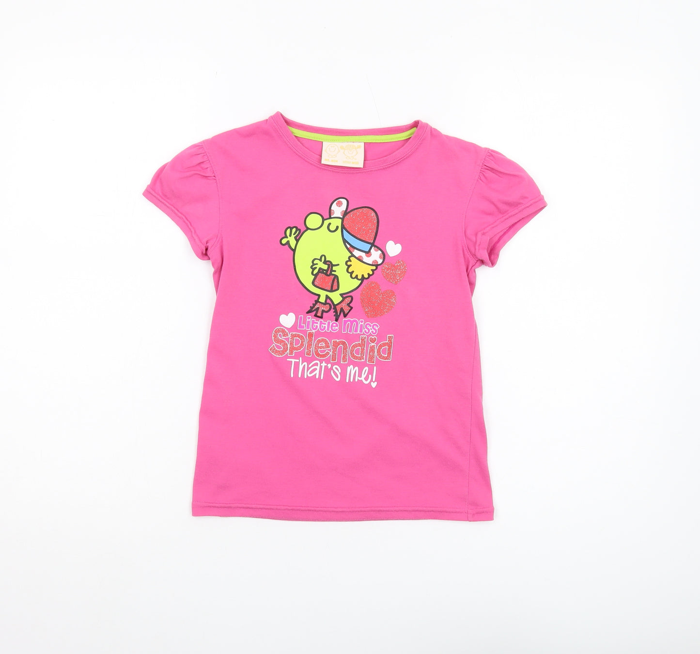 Mr. Men Little Miss Girls' Pink T-Shirt 9-10 Years Graphic