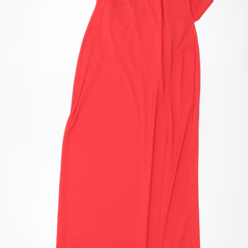 ASOS Women's Red Maxi Dress Size 14, Scoop Neck