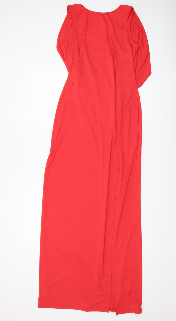 ASOS Women's Red Maxi Dress Size 14, Scoop Neck