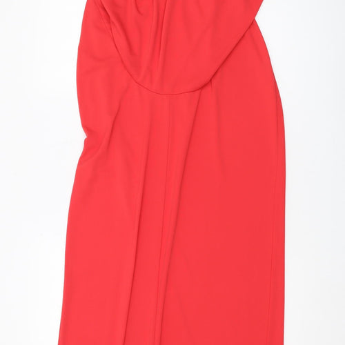 ASOS Women's Red Maxi Dress Size 14, Scoop Neck