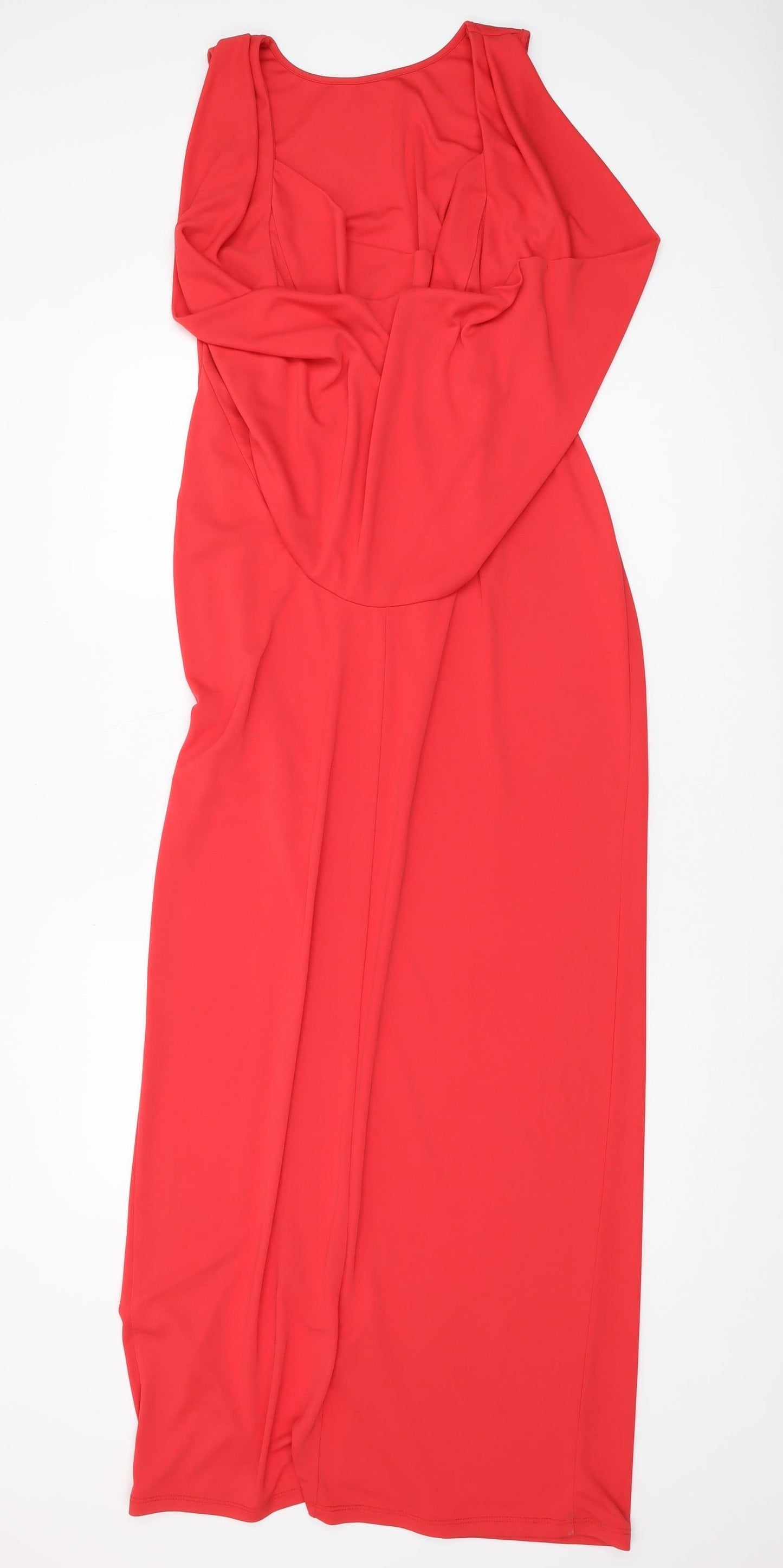 ASOS Women's Red Maxi Dress Size 14, Scoop Neck