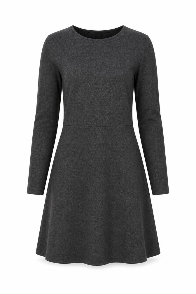 Vero Moda Women's Grey A-Line Dress, Size S, Long Sleeves