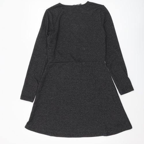 Vero Moda Women's Grey A-Line Dress, Size S, Long Sleeves