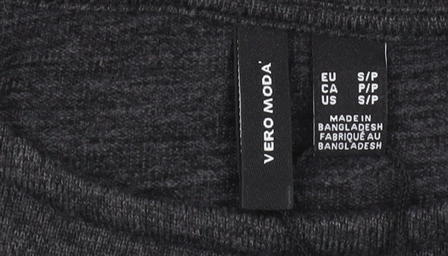 Vero Moda Women's Grey A-Line Dress, Size S, Long Sleeves