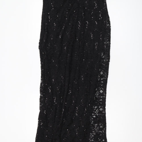 Jessica Black Mermaid Dress Women M Formal Lace