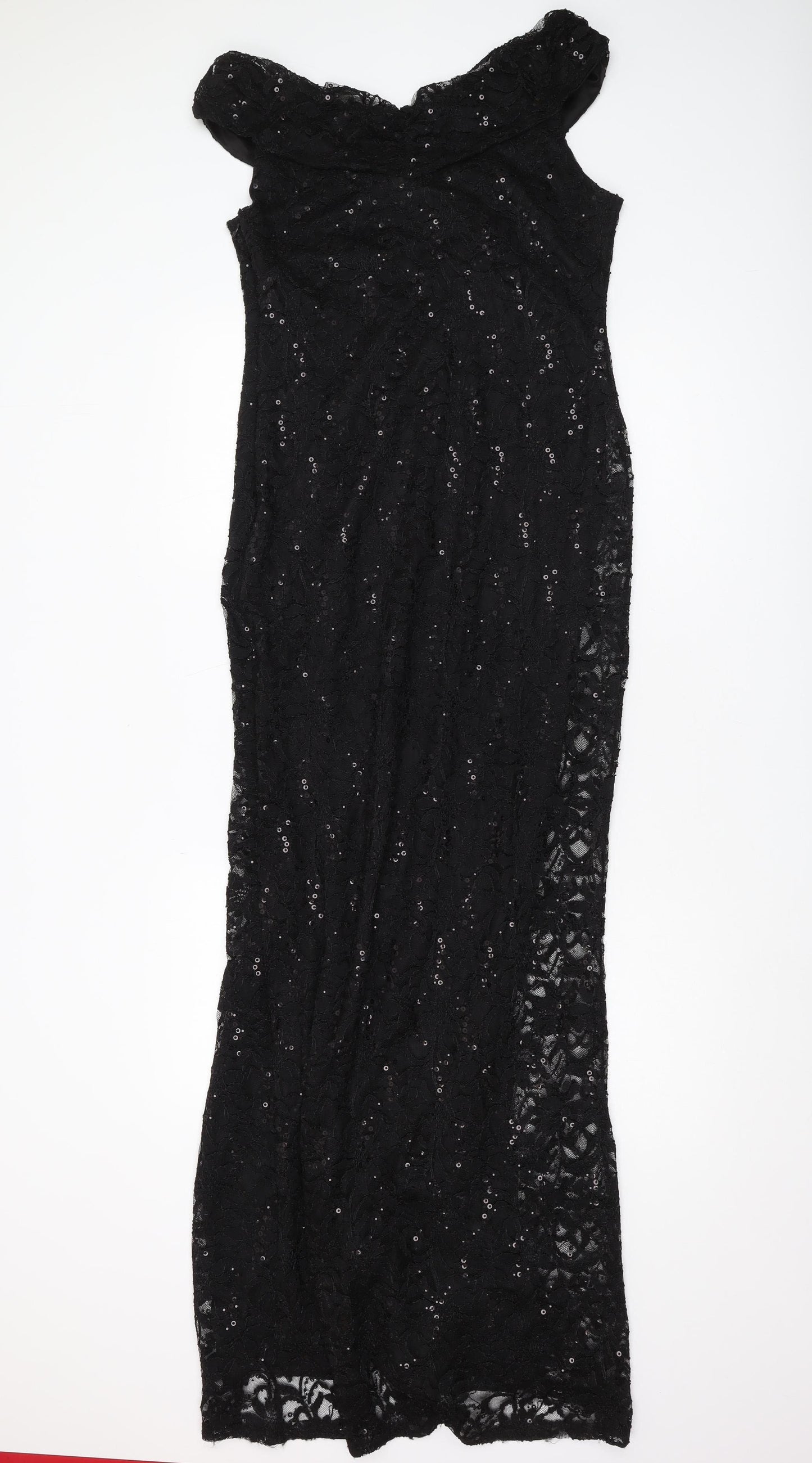 Jessica Black Mermaid Dress Women M Formal Lace