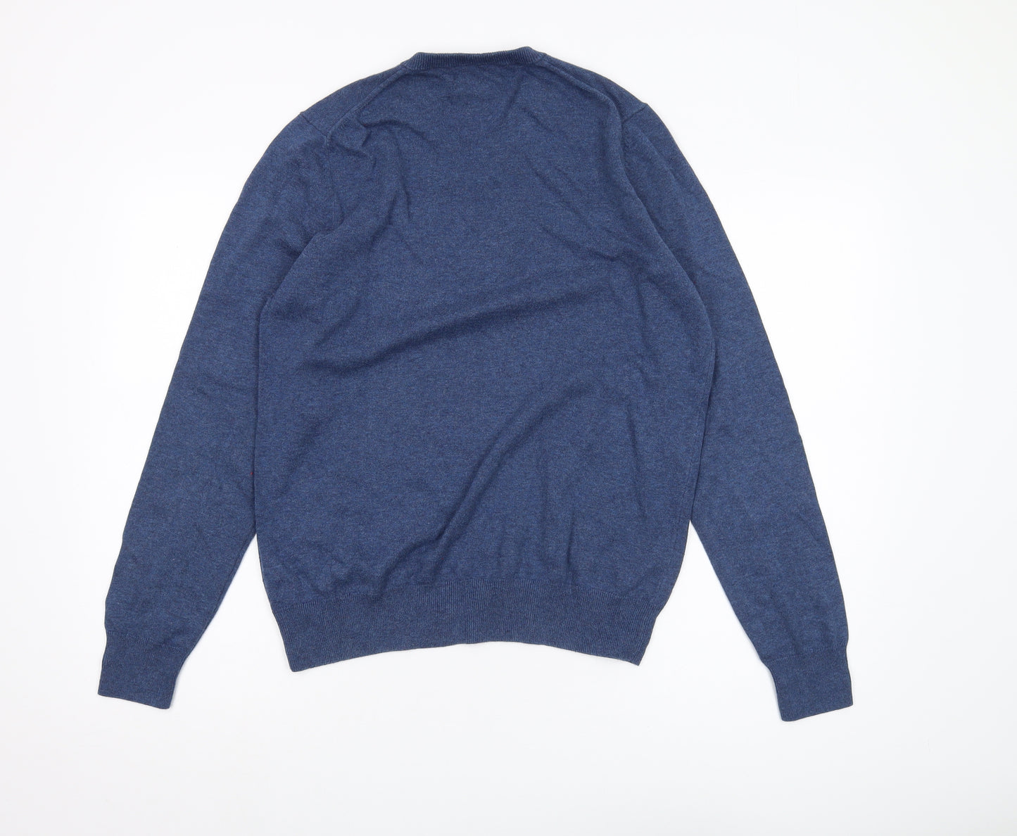 Marks and Spencer Men's Blue V-Neck Jumper M