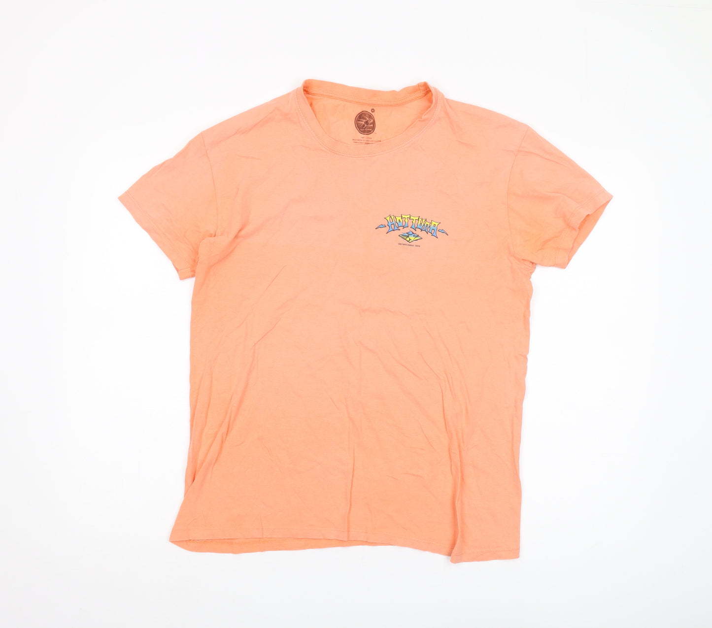 Men's Hot Tuna Orange M Graphic Print T-Shirt, Cotton Short Sleeve