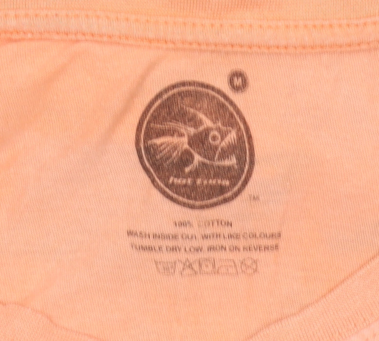 Men's Hot Tuna Orange M Graphic Print T-Shirt, Cotton Short Sleeve