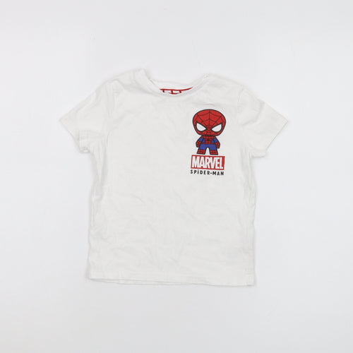 Marvel Spider-Man Boys T-Shirt, White, 3-4 Years, Short Sleeve