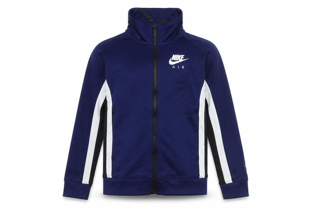 Front view of Nike boys’ blue track jacket xs - lightweight activewear