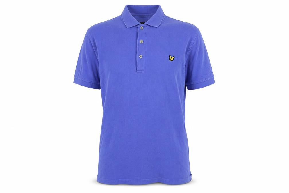 Lyle & Scott Men's Blue Polo Shirt, Size L, Logo Accent