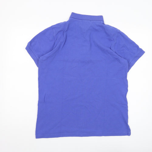 Lyle & Scott Men's Blue Polo Shirt, Size L, Logo Accent