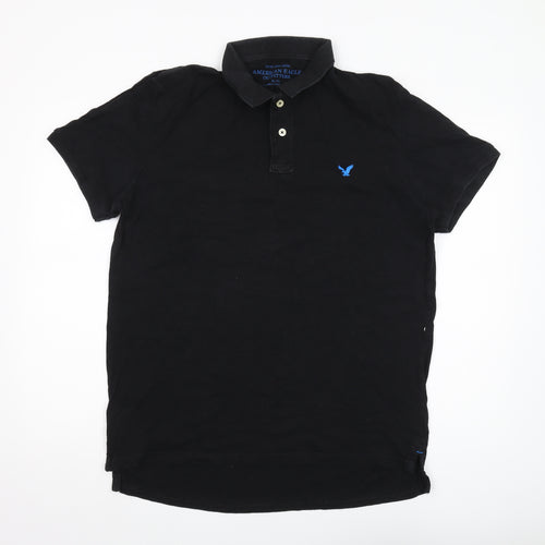 American Eagle Men’s Black Slim Fit Polo XL
