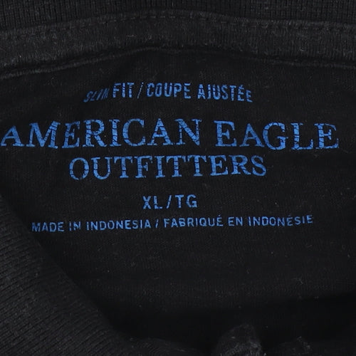 American Eagle Men’s Black Slim Fit Polo XL