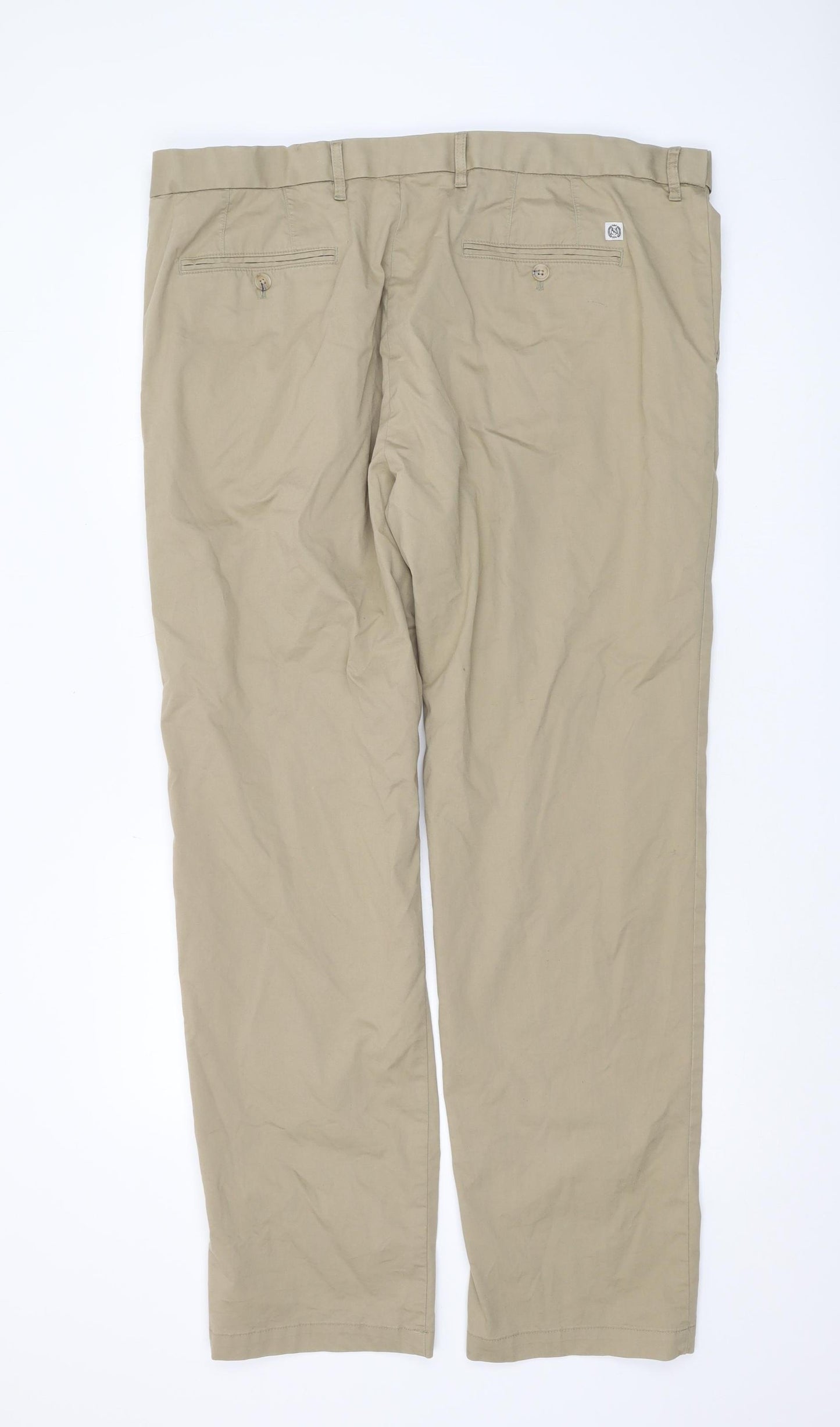 Marks and Spencer Men's Beige Chino Trousers, Size 42
