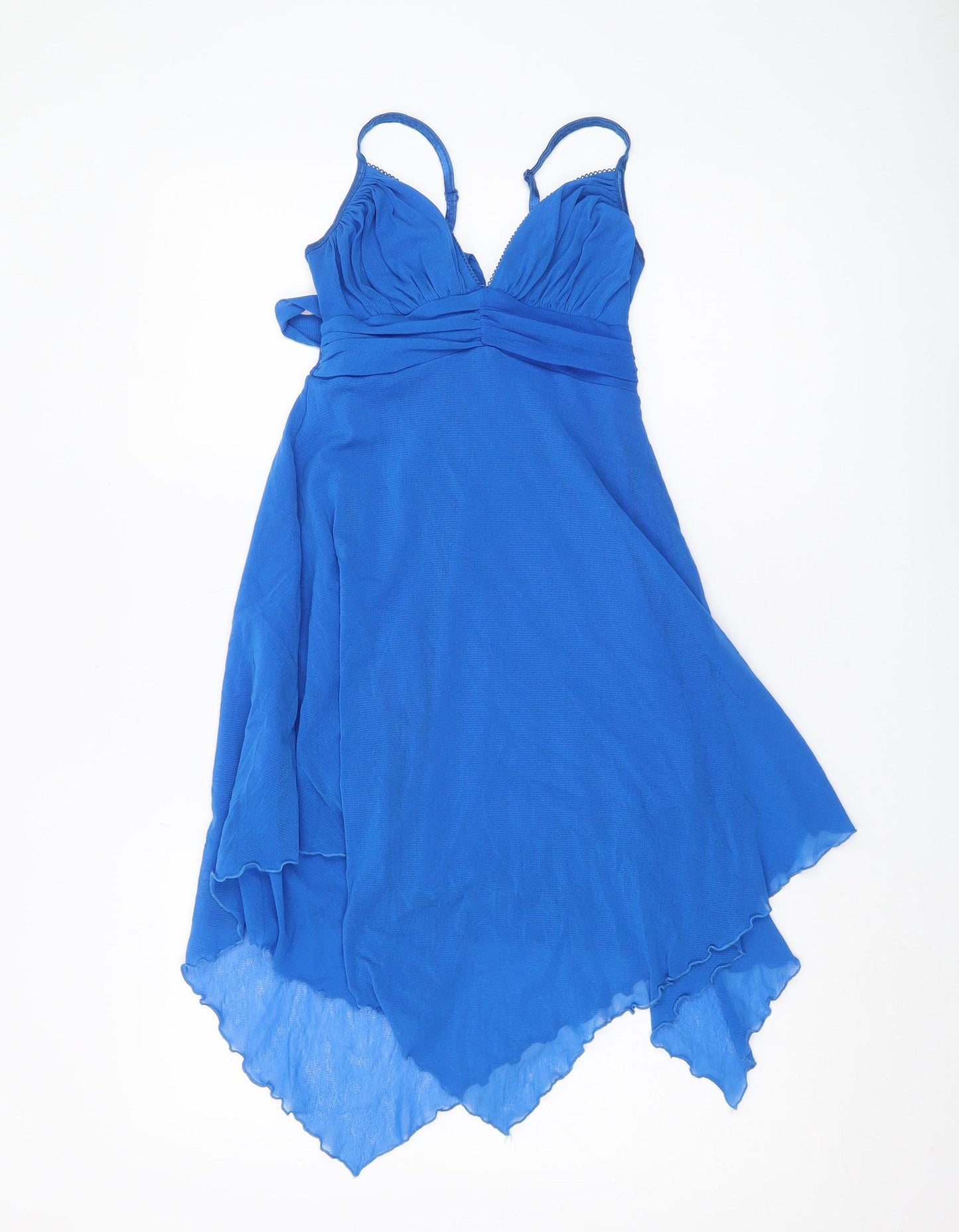 Jane Norman Women's Blue Asymmetric V-Neck Dress