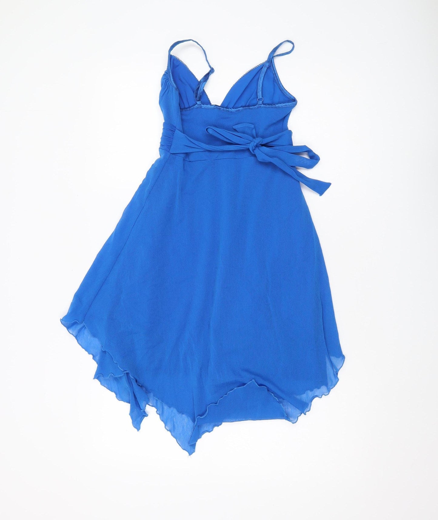 Jane Norman Women's Blue Asymmetric V-Neck Dress