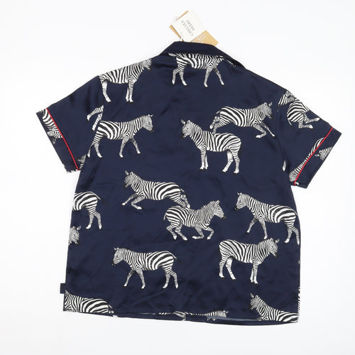 Chelsea Peers Women's Blue 10 Animal Print Pyjama Top