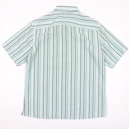 Marks and Spencer Men's Multicoloured Striped Shirt, M, Regular Fit