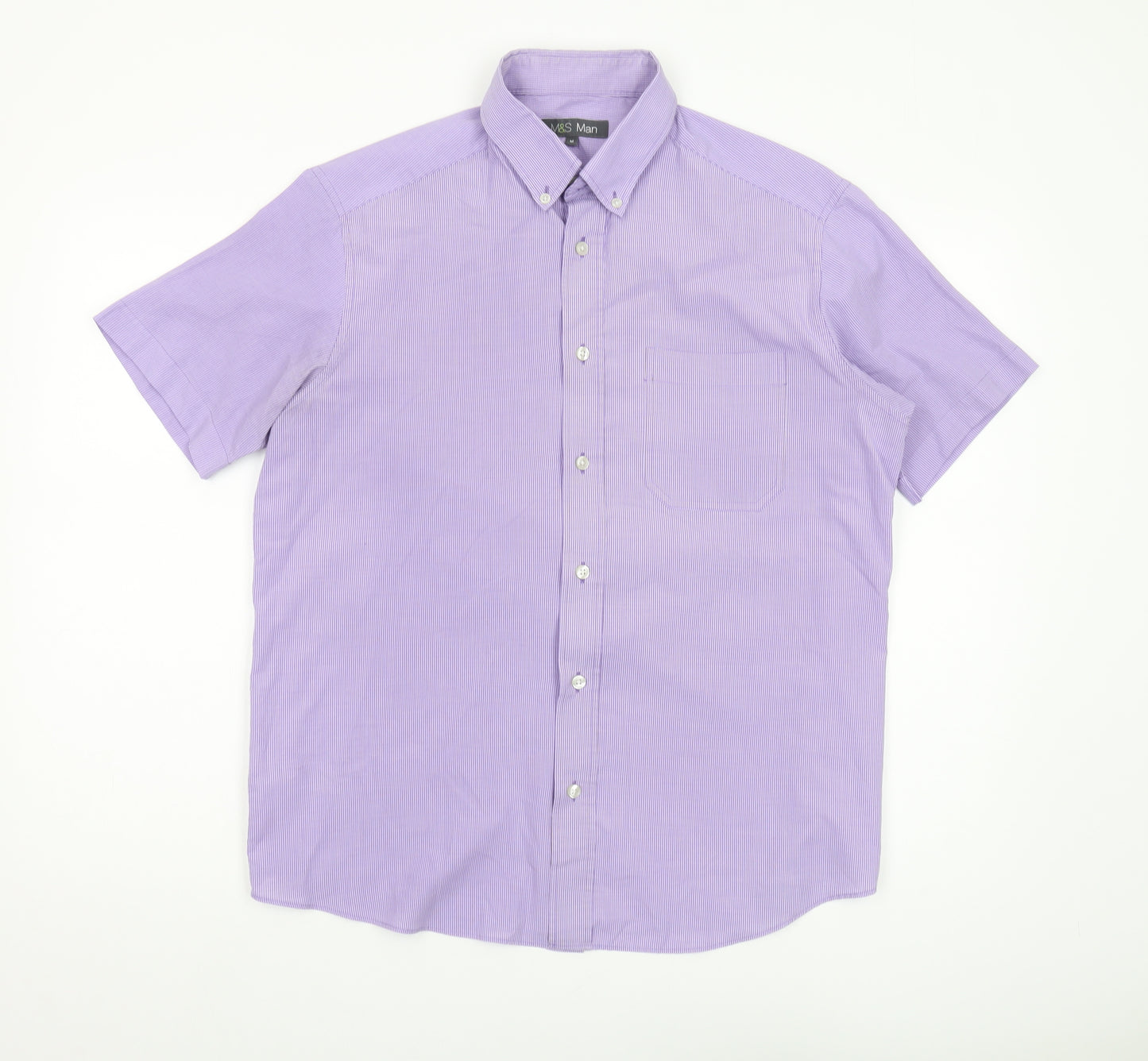 Marks and Spencer Men's Purple Check Shirt M
