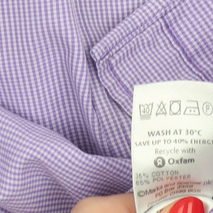Marks and Spencer Men's Purple Check Shirt M
