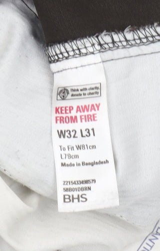 BHS Men's Brown Trousers, Medium, 32W 31L, Casual
