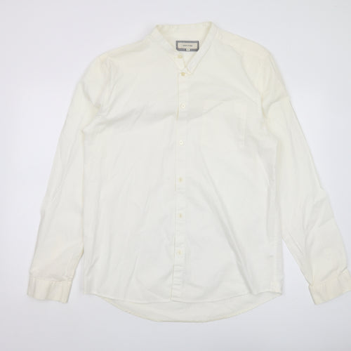 River Island Men's L White Long Sleeve Casual Shirt