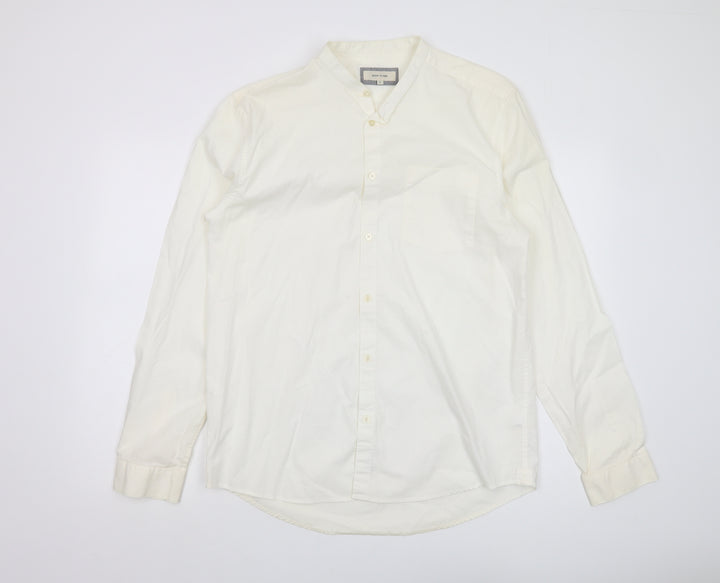 River Island Men's L White Long Sleeve Casual Shirt