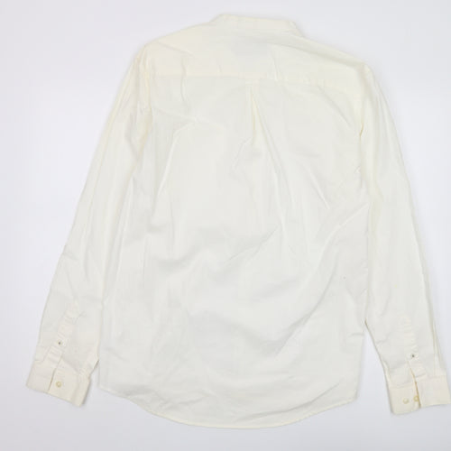 River Island Men's L White Long Sleeve Casual Shirt
