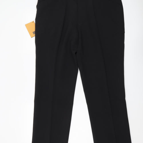 Farah Classic Men's Black Straight Trousers, Size 40