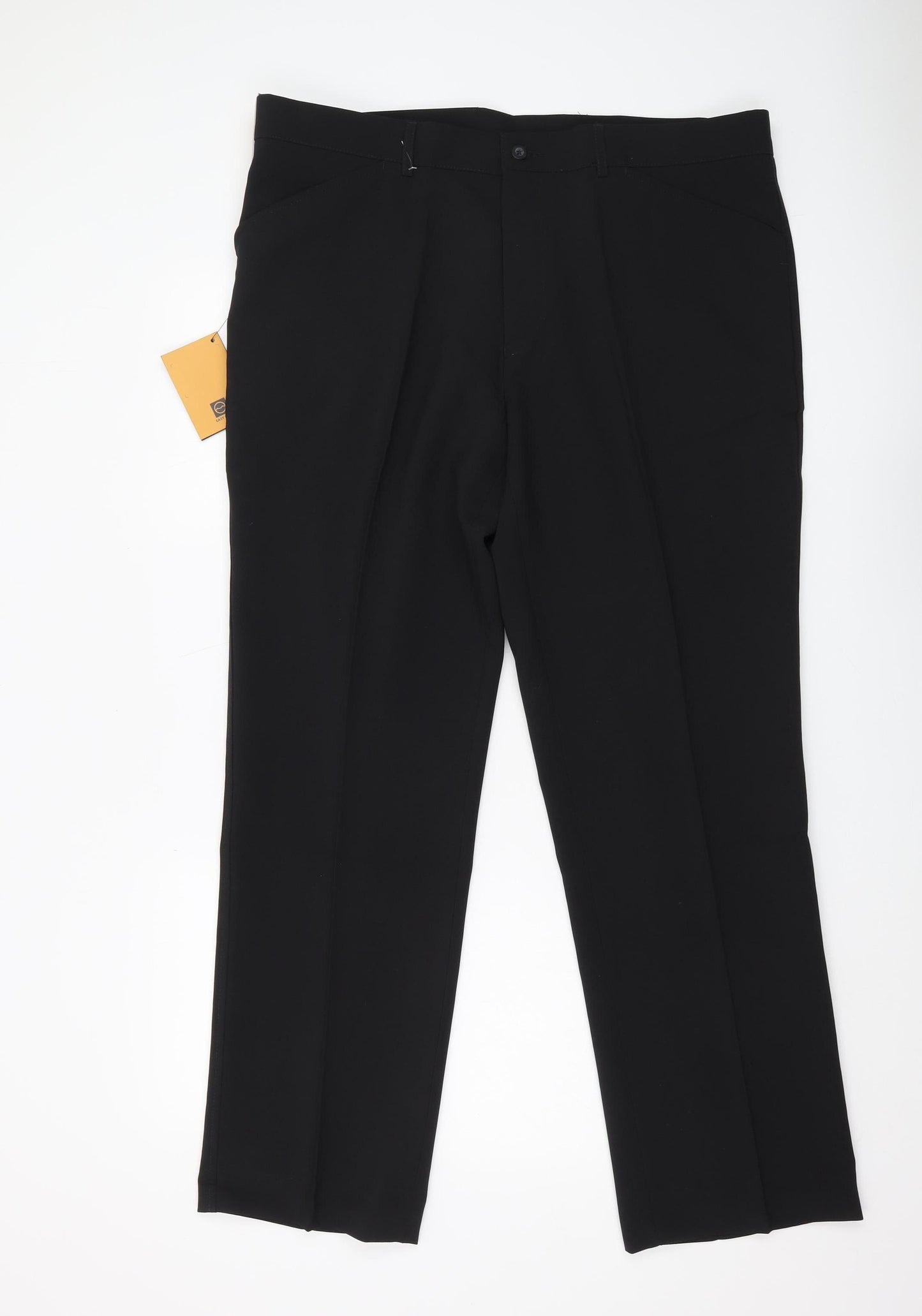Farah Classic Men's Black Straight Trousers, Size 40