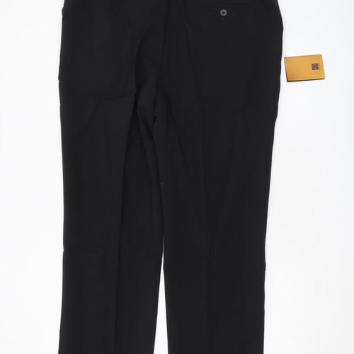 Farah Classic Men's Black Straight Trousers, Size 40