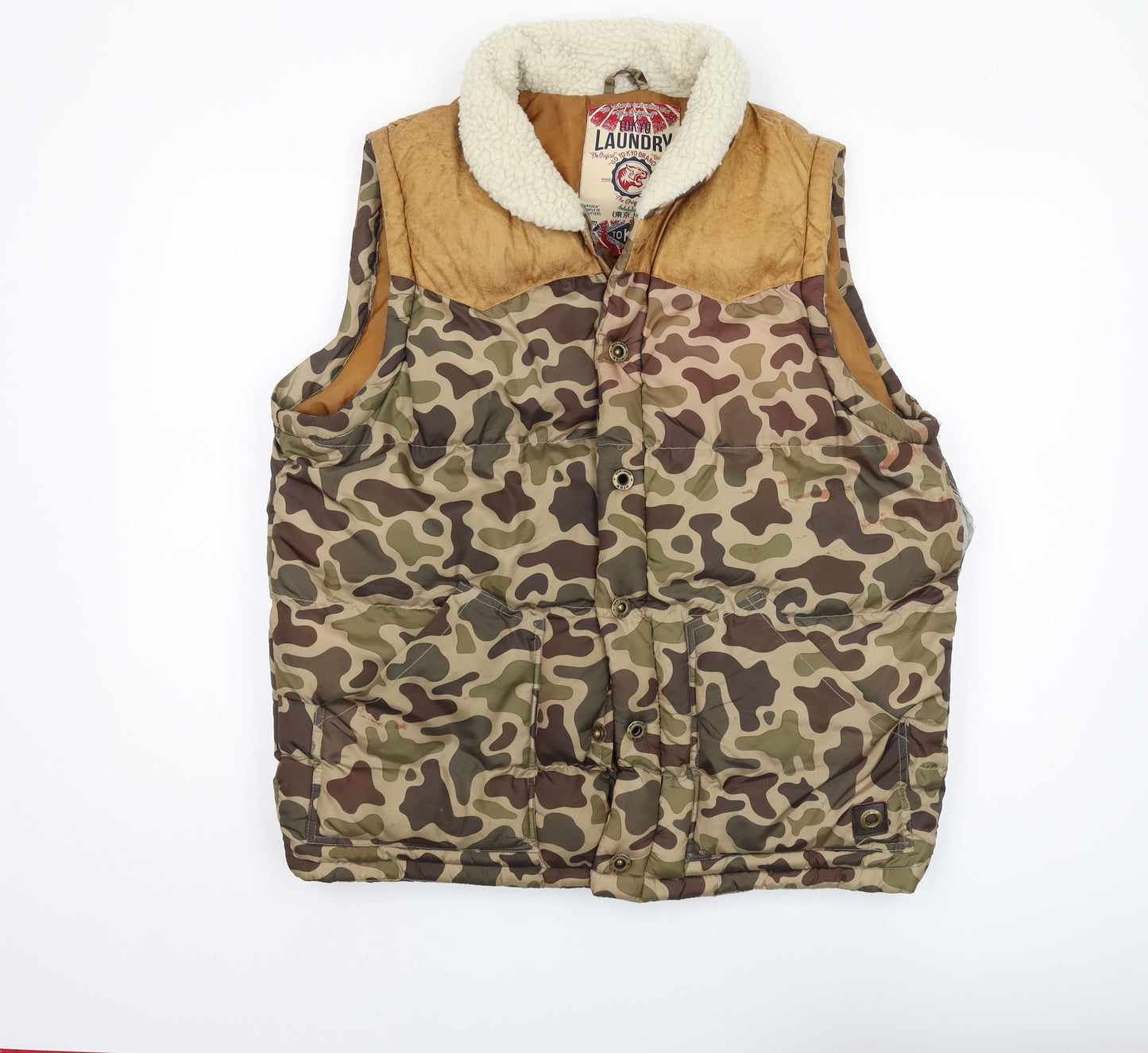 Tokyo Laundry Men's Camouflage Puffer Vest L