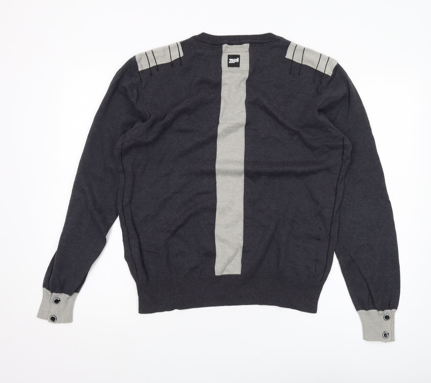 Henleys Men's Grey Henley Jumper, M, Long Sleeve, Button Accent