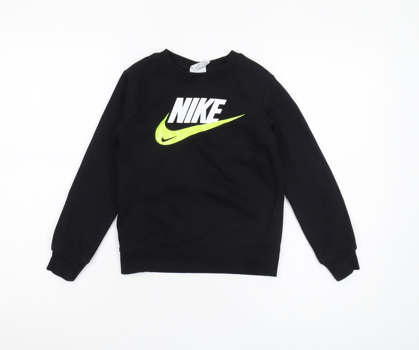Nike Boys Black Pullover Sweatshirt 6-7 Years Logo Print