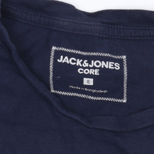 Jack & Jones Men's Blue Graphic Print T-Shirt Size S