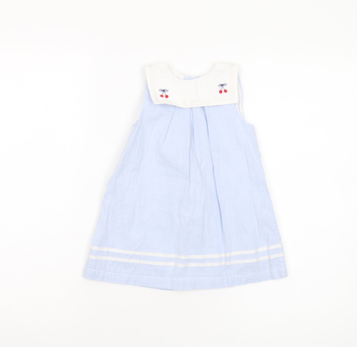 M&Co Girls Blue A-Line Dress, 9-12m, Cotton, New With Tags