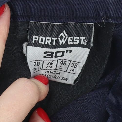 Portwest Men's Black Cargo Trousers 30 Regular Workwear