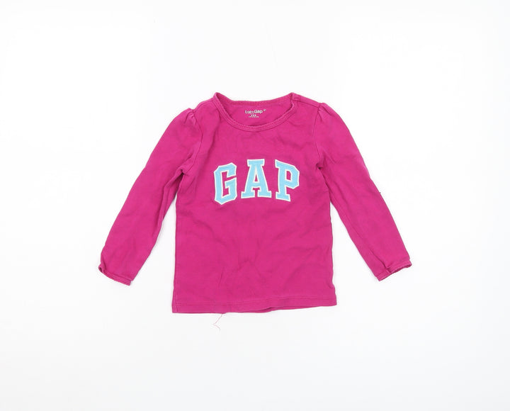 Gap Girls Pink Long Sleeve T-Shirt 3 Years