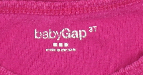 Gap Girls Pink Long Sleeve T-Shirt 3 Years
