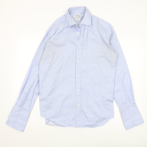 T.M. Lewin Men's Blue Slim Fit Striped Shirt 15.5