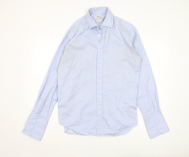 T.M. Lewin Men's Blue Slim Fit Striped Shirt 15.5