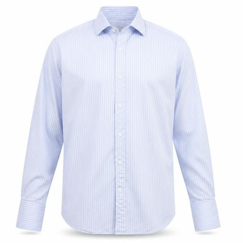 T.M. Lewin Men's Blue Slim Fit Striped Shirt 15.5