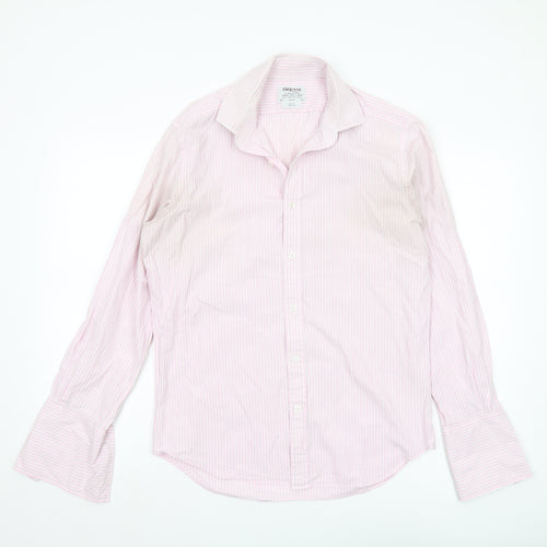 T.M.Lewin Men's Pink Slim Fit Striped Button-Up Shirt L