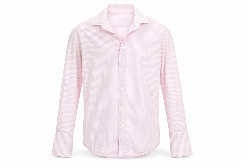 T.M.Lewin Men's Pink Slim Fit Striped Button-Up Shirt L