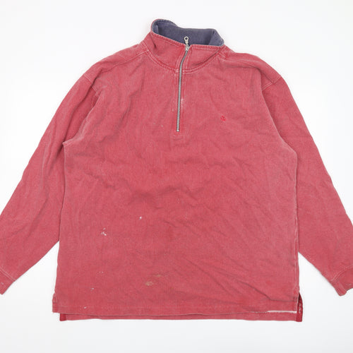 Chatham Men's Red Pullover Sweatshirt - Size L, 1/4 Zip
