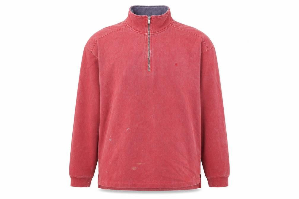 Front view of Chatham Men's Red Pullover Sweatshirt -, size L, 1/4 Zip
