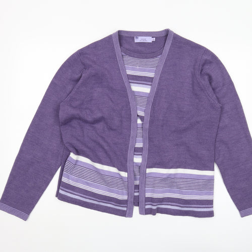 Honor Millburn Women's Purple Striped Cardigan Size L